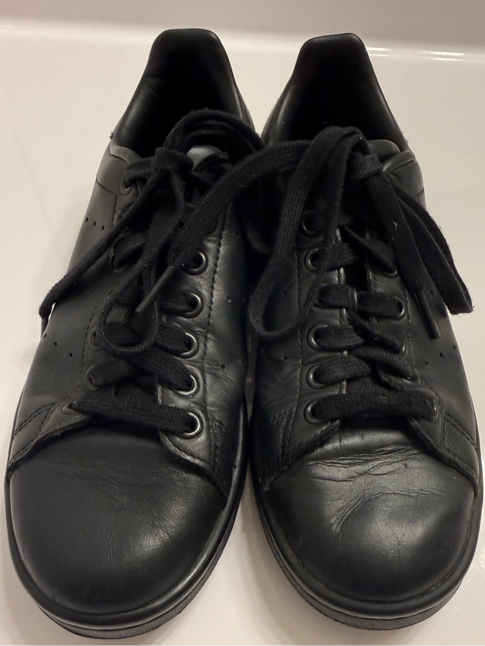 adidas x Raf Simons Stan Smith Triple Black Leather Sneakers